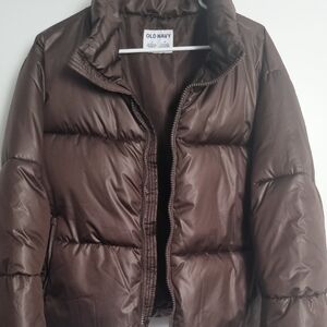 Old Navy Women's Brown Puffer Jacket